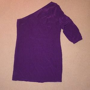 Cynthia Vincent Purple One-Shoulder Dress